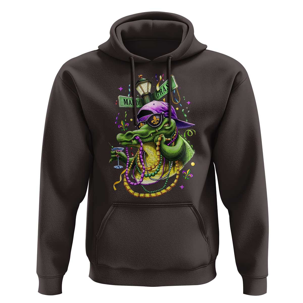 Mardi Gras Alligator Costume Hoodie Mardigator Crocodile Carnival New Orleans Louisiana