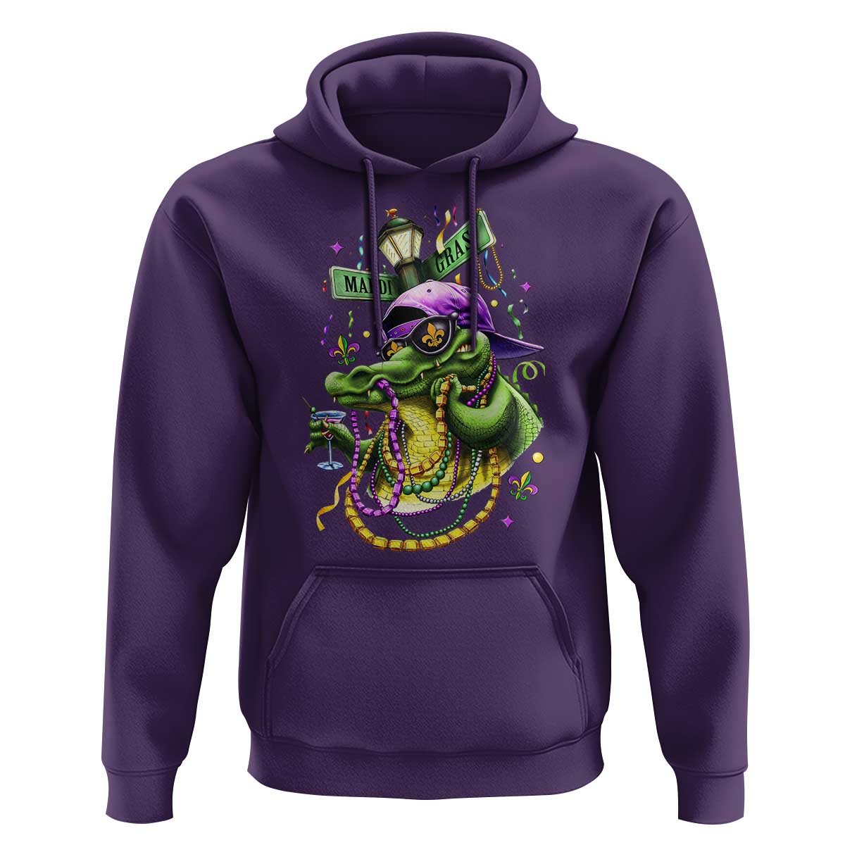 Mardi Gras Alligator Costume Hoodie Mardigator Crocodile Carnival New Orleans Louisiana