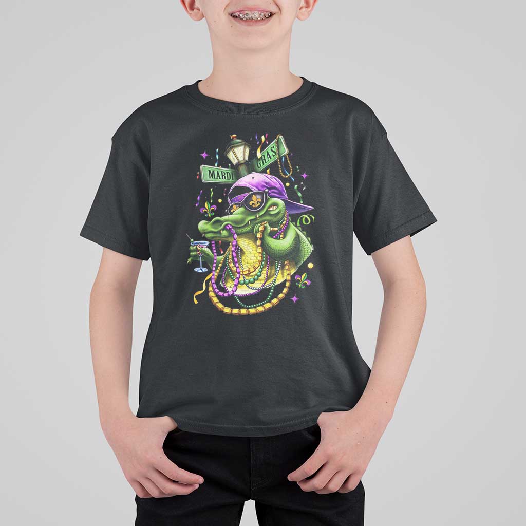 Mardi Gras Alligator Costume T Shirt For Kid Mardigator Crocodile Carnival New Orleans Louisiana