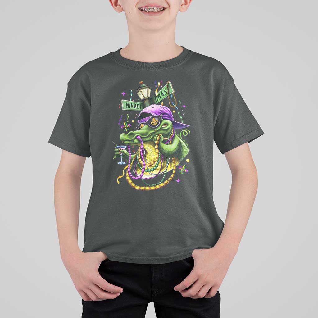 Mardi Gras Alligator Costume T Shirt For Kid Mardigator Crocodile Carnival New Orleans Louisiana
