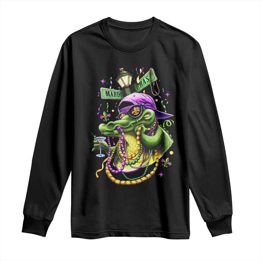 Mardi Gras Alligator Costume Long Sleeve Shirt Mardigator Crocodile Carnival New Orleans Louisiana