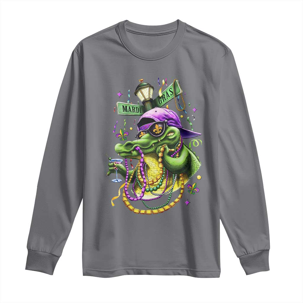 Mardi Gras Alligator Costume Long Sleeve Shirt Mardigator Crocodile Carnival New Orleans Louisiana