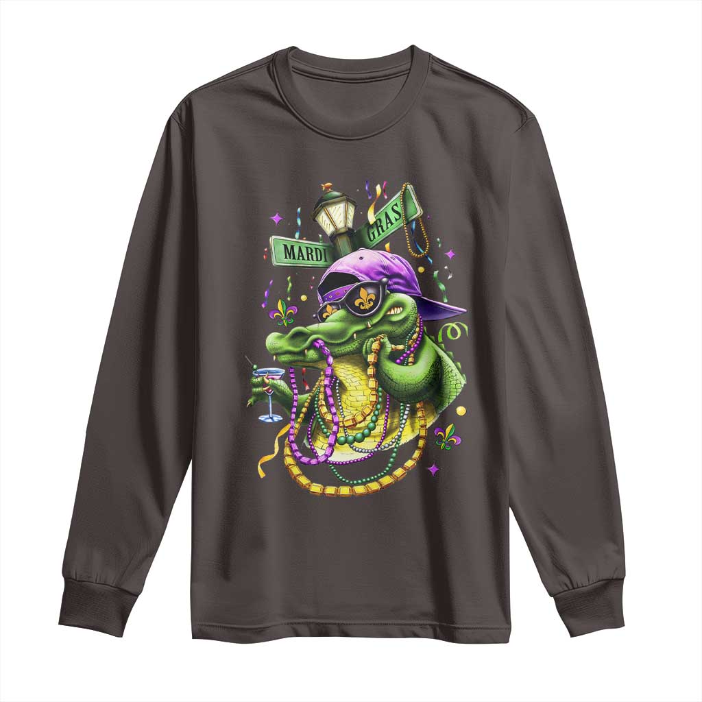 Mardi Gras Alligator Costume Long Sleeve Shirt Mardigator Crocodile Carnival New Orleans Louisiana