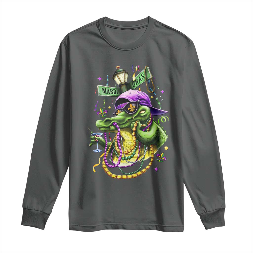 Mardi Gras Alligator Costume Long Sleeve Shirt Mardigator Crocodile Carnival New Orleans Louisiana