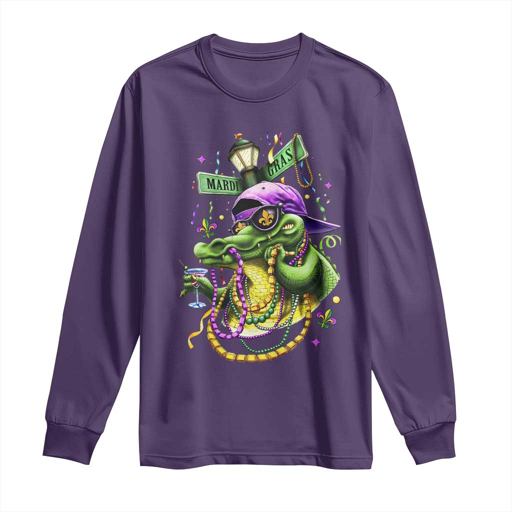Mardi Gras Alligator Costume Long Sleeve Shirt Mardigator Crocodile Carnival New Orleans Louisiana