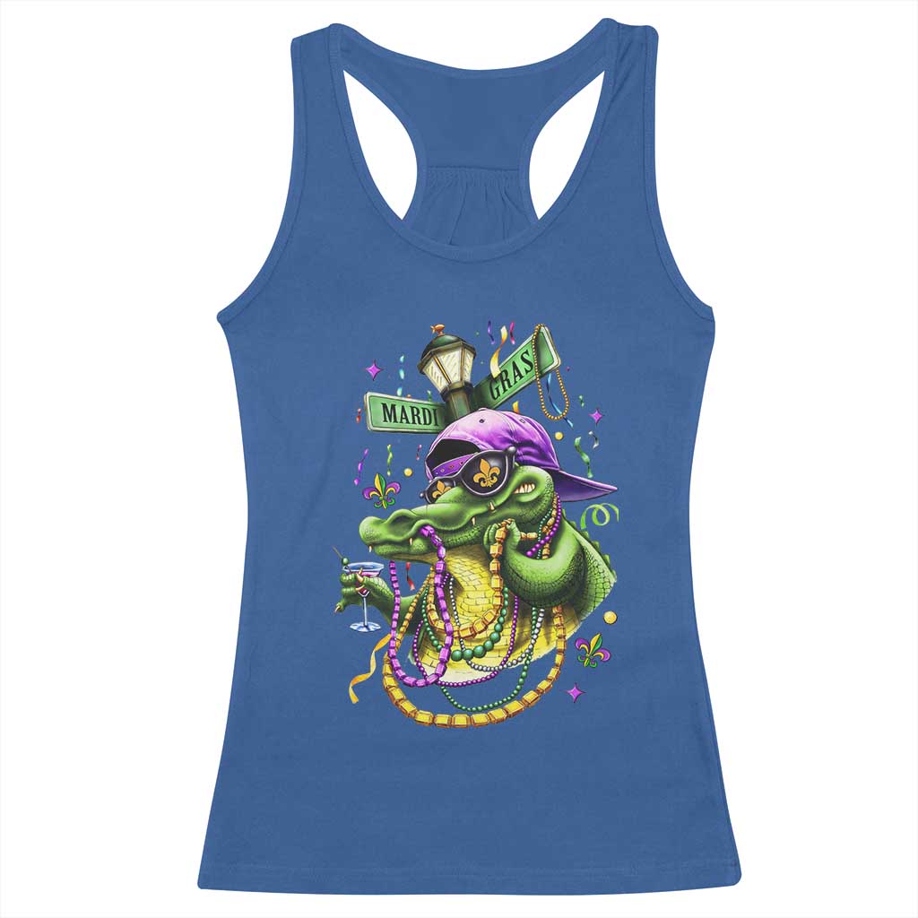 Mardi Gras Alligator Costume Racerback Tank Top Mardigator Crocodile Carnival New Orleans Louisiana