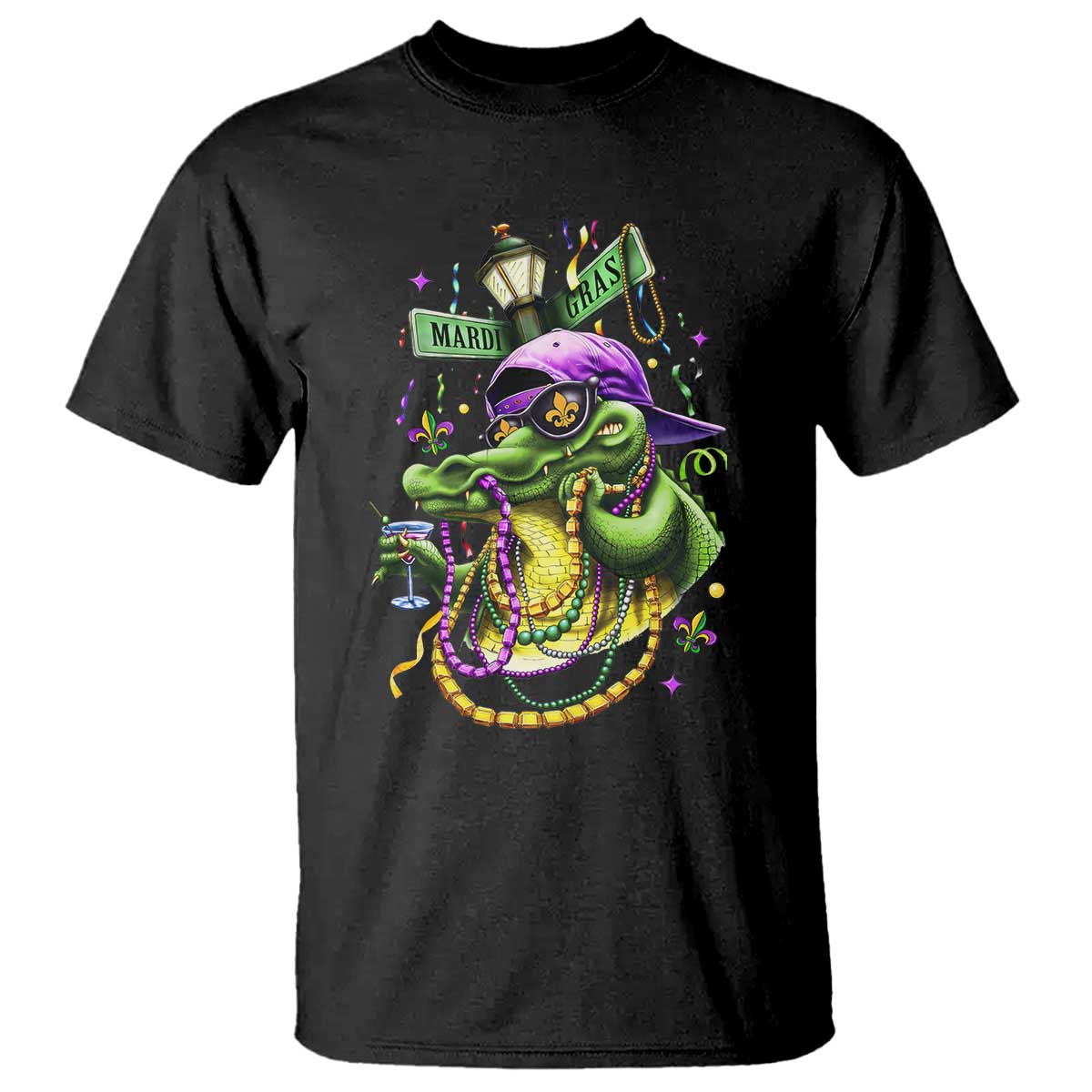 Mardi Gras Alligator Costume T Shirt Mardigator Crocodile Carnival New Orleans Louisiana