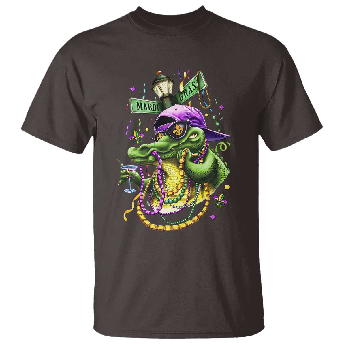 Mardi Gras Alligator Costume T Shirt Mardigator Crocodile Carnival New Orleans Louisiana