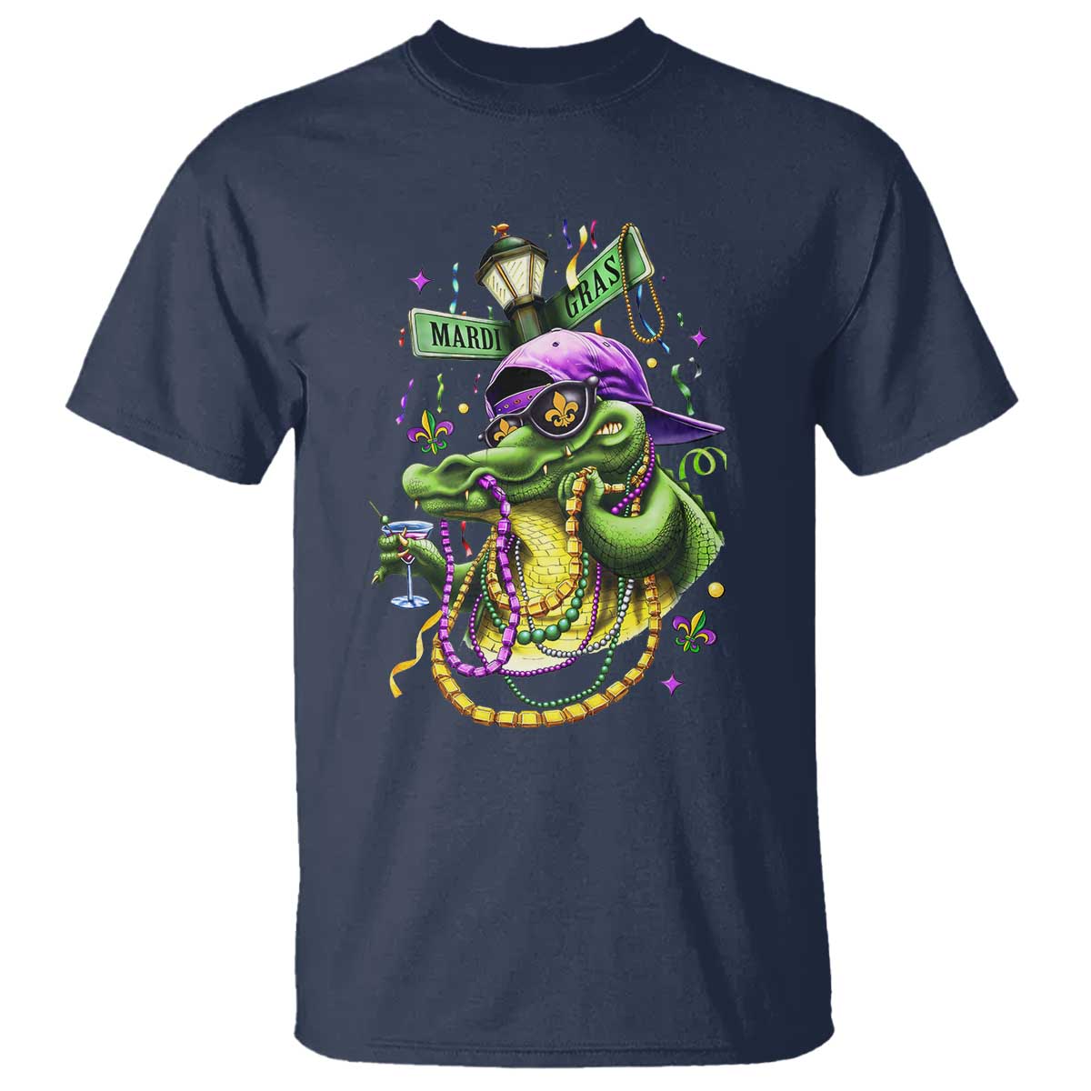 Mardi Gras Alligator Costume T Shirt Mardigator Crocodile Carnival New Orleans Louisiana