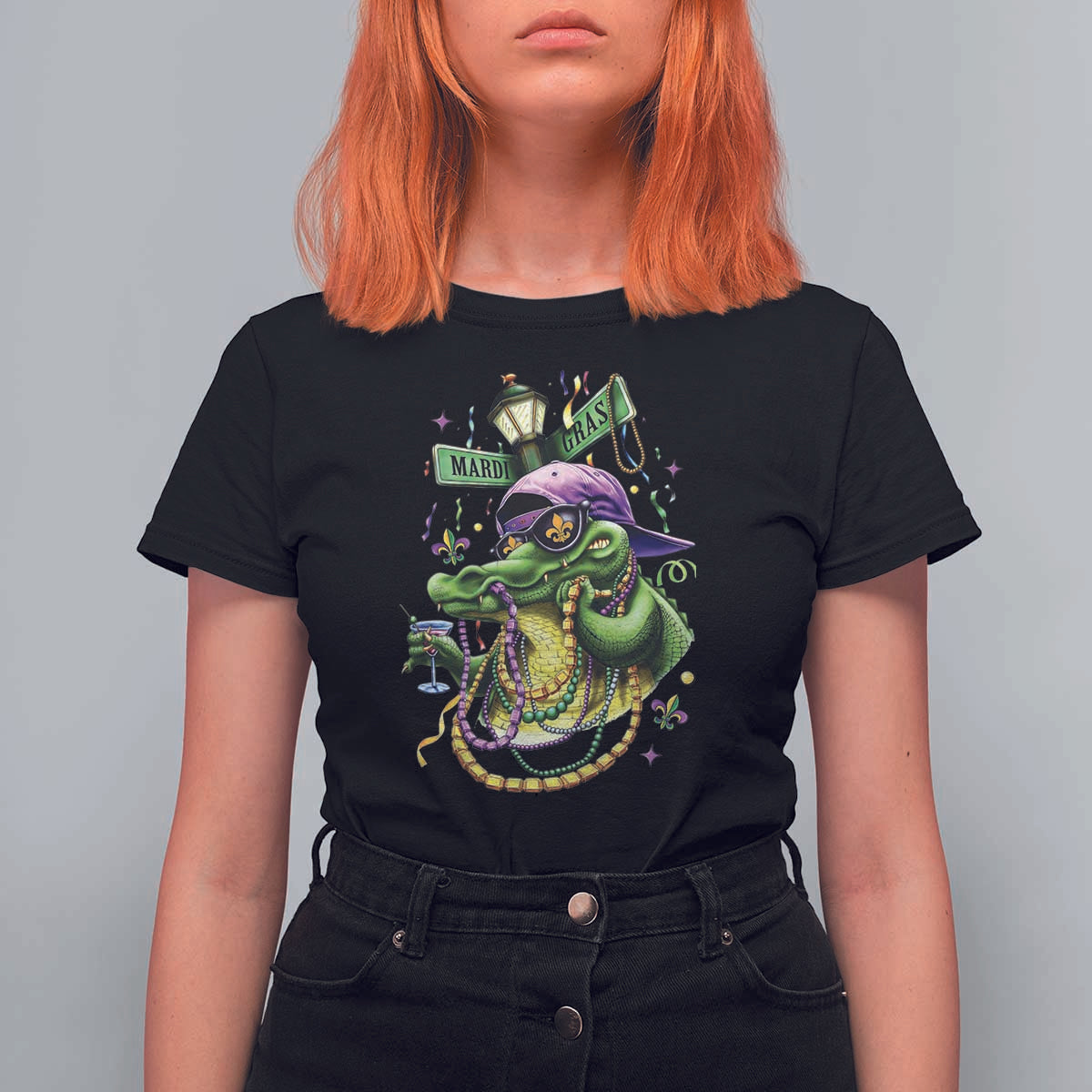 Mardi Gras Alligator Costume T Shirt For Women Mardigator Crocodile Carnival New Orleans Louisiana