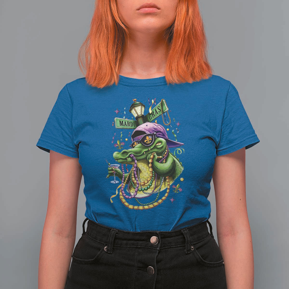 Mardi Gras Alligator Costume T Shirt For Women Mardigator Crocodile Carnival New Orleans Louisiana