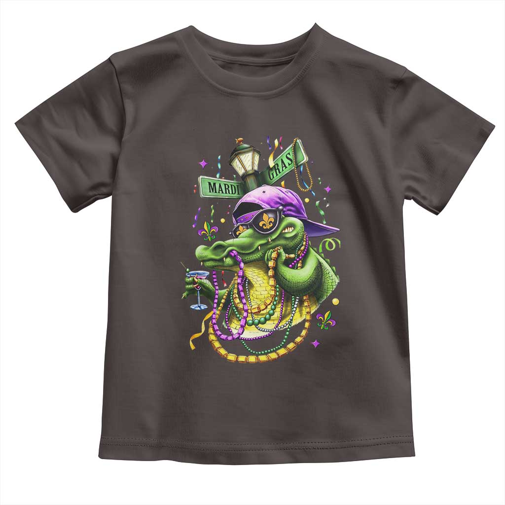 Mardi Gras Alligator Costume Toddler T Shirt Mardigator Crocodile Carnival New Orleans Louisiana