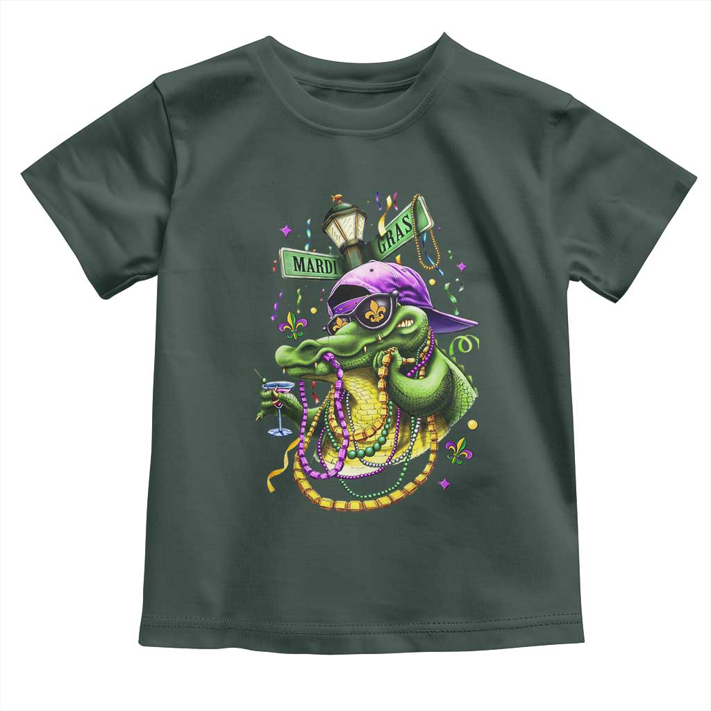 Mardi Gras Alligator Costume Toddler T Shirt Mardigator Crocodile Carnival New Orleans Louisiana