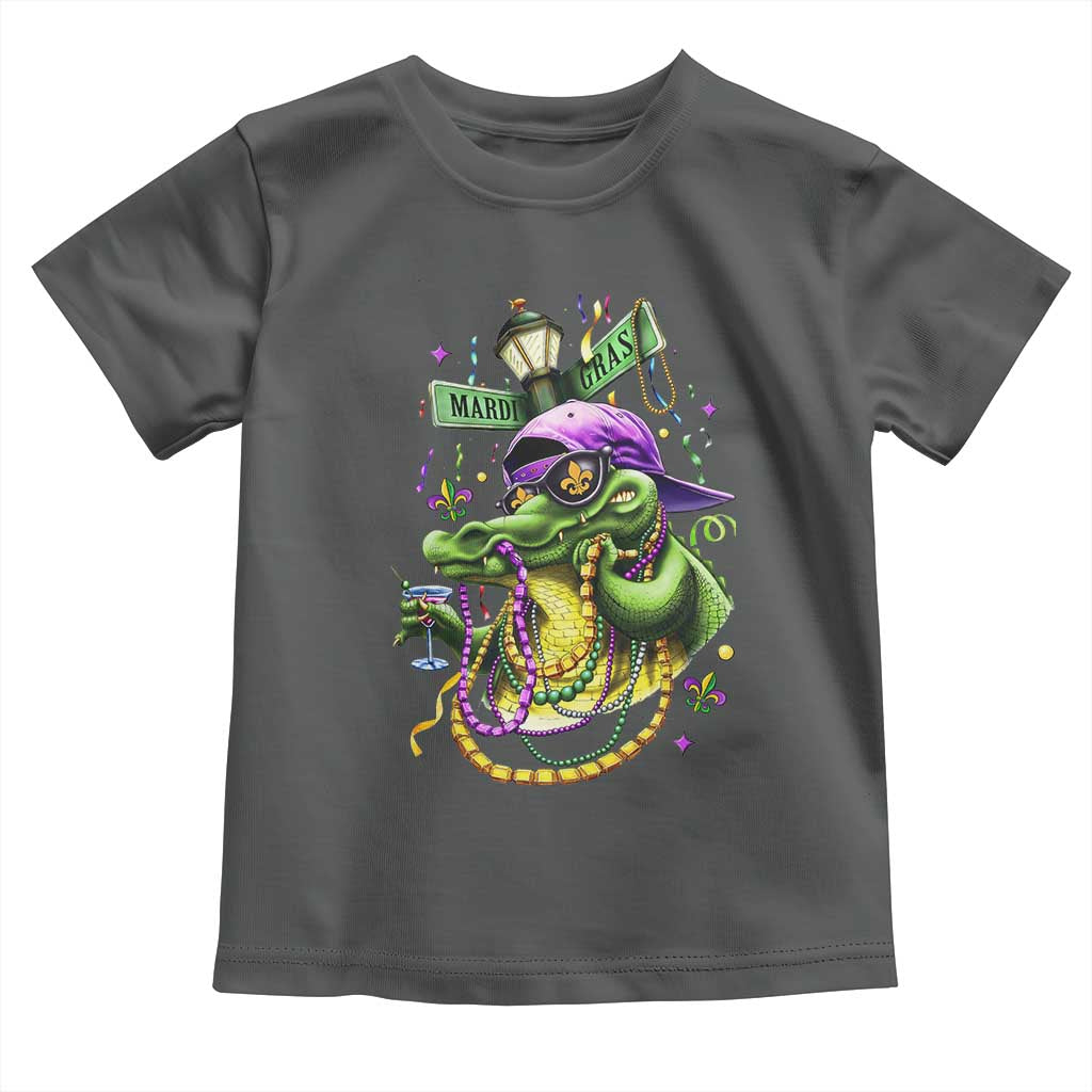 Mardi Gras Alligator Costume Toddler T Shirt Mardigator Crocodile Carnival New Orleans Louisiana