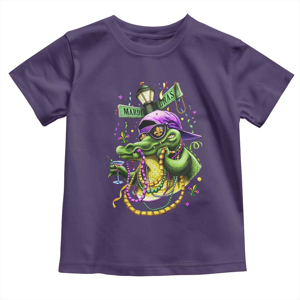 Mardi Gras Alligator Costume Toddler T Shirt Mardigator Crocodile Carnival New Orleans Louisiana