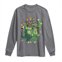 Happy Mardi Gras Alligator Long Sleeve Shirt Mardigator Crocodile Dancing New Orleans Louisiana