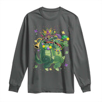 Happy Mardi Gras Alligator Long Sleeve Shirt Mardigator Crocodile Dancing New Orleans Louisiana