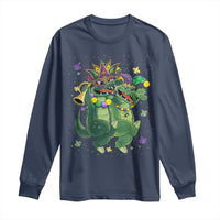 Happy Mardi Gras Alligator Long Sleeve Shirt Mardigator Crocodile Dancing New Orleans Louisiana