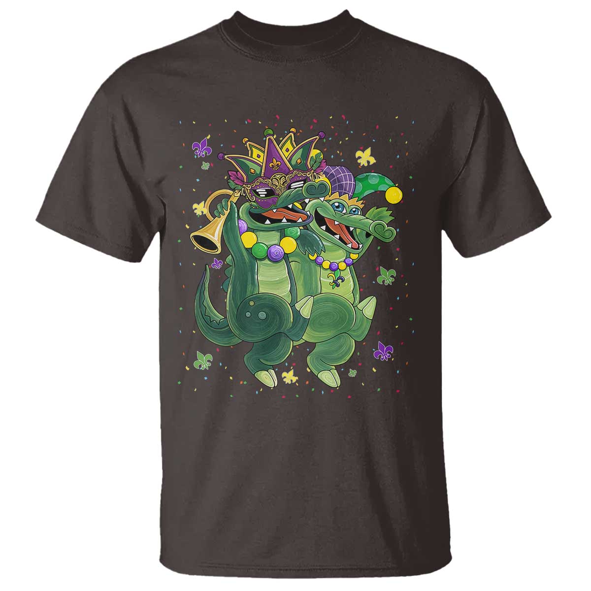 Happy Mardi Gras Alligator T Shirt Mardigator Crocodile Dancing New Orleans Louisiana
