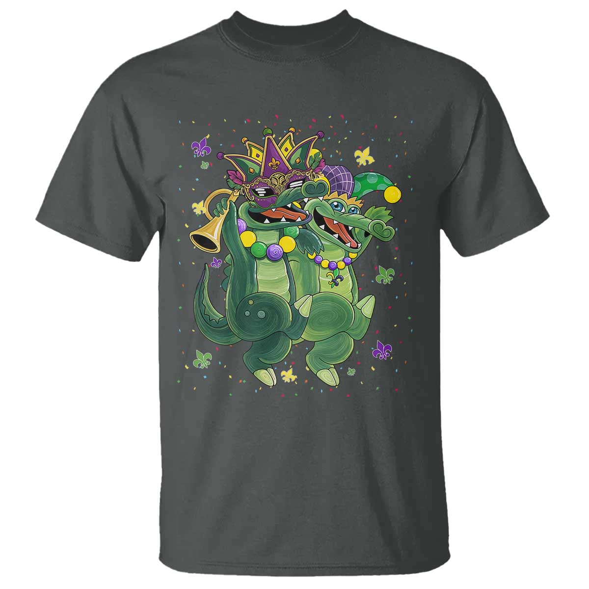 Happy Mardi Gras Alligator T Shirt Mardigator Crocodile Dancing New Orleans Louisiana