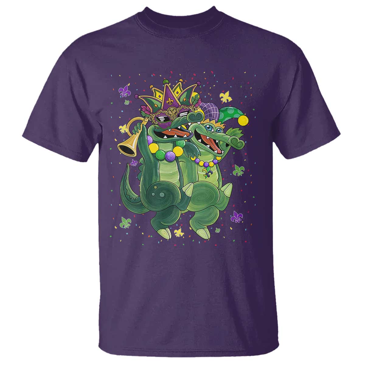 Happy Mardi Gras Alligator T Shirt Mardigator Crocodile Dancing New Orleans Louisiana