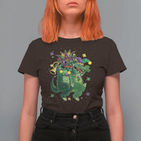 Happy Mardi Gras Alligator T Shirt For Women Mardigator Crocodile Dancing New Orleans Louisiana