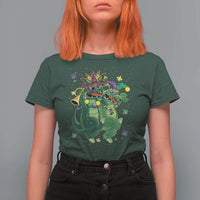 Happy Mardi Gras Alligator T Shirt For Women Mardigator Crocodile Dancing New Orleans Louisiana