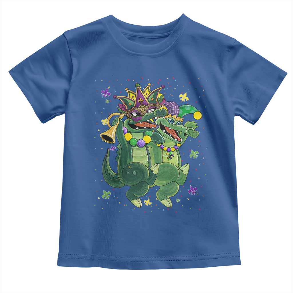 Happy Mardi Gras Alligator Toddler T Shirt Mardigator Crocodile Dancing New Orleans Louisiana