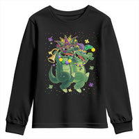 Happy Mardi Gras Alligator Youth Sweatshirt Mardigator Crocodile Dancing New Orleans Louisiana