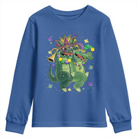 Happy Mardi Gras Alligator Youth Sweatshirt Mardigator Crocodile Dancing New Orleans Louisiana