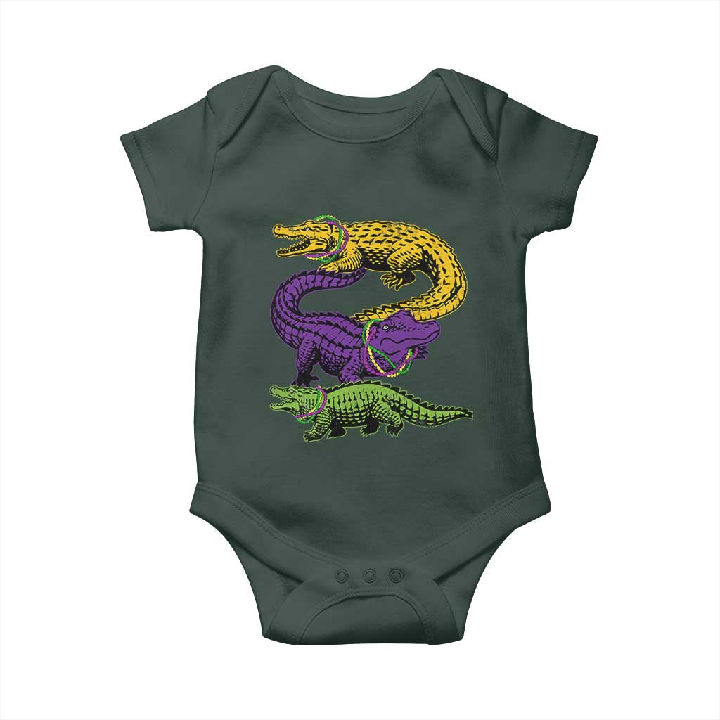 Aligator Crocodiles Louisiana Mardi Gras Baby Onesie