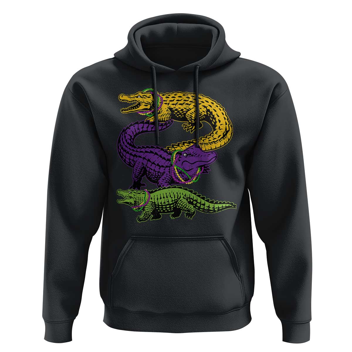 Aligator Crocodiles Louisiana Mardi Gras Hoodie