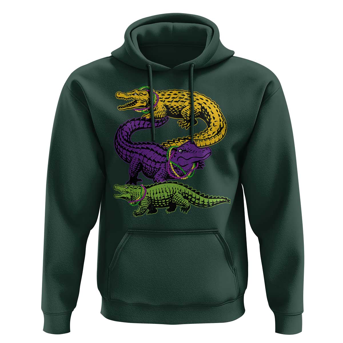 Aligator Crocodiles Louisiana Mardi Gras Hoodie