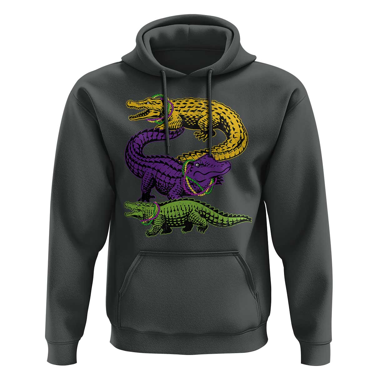 Aligator Crocodiles Louisiana Mardi Gras Hoodie