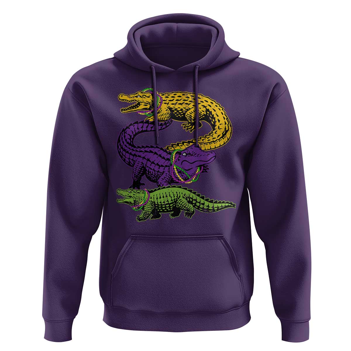 Aligator Crocodiles Louisiana Mardi Gras Hoodie