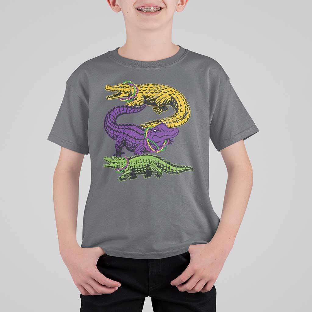 Aligator Crocodiles Louisiana Mardi Gras T Shirt For Kid