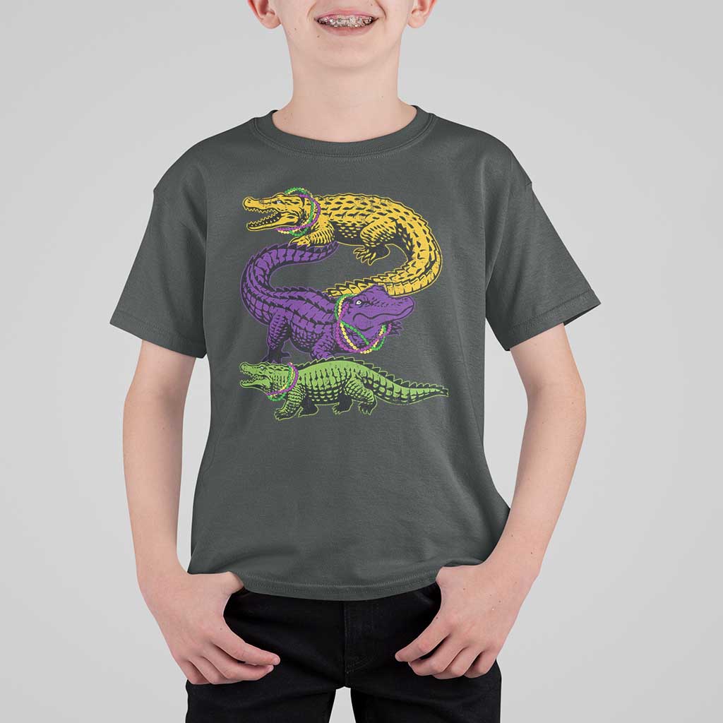 Aligator Crocodiles Louisiana Mardi Gras T Shirt For Kid