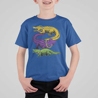 Aligator Crocodiles Louisiana Mardi Gras T Shirt For Kid