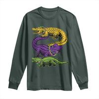 Aligator Crocodiles Louisiana Mardi Gras Long Sleeve Shirt