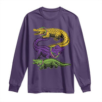 Aligator Crocodiles Louisiana Mardi Gras Long Sleeve Shirt