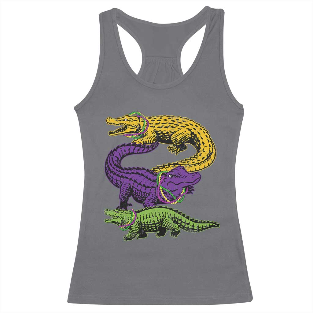 Aligator Crocodiles Louisiana Mardi Gras Racerback Tank Top