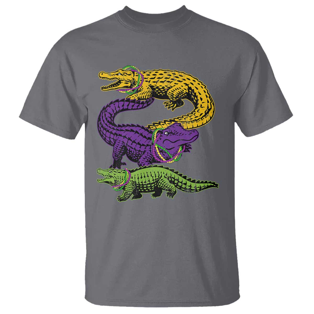 Aligator Crocodiles Louisiana Mardi Gras T Shirt