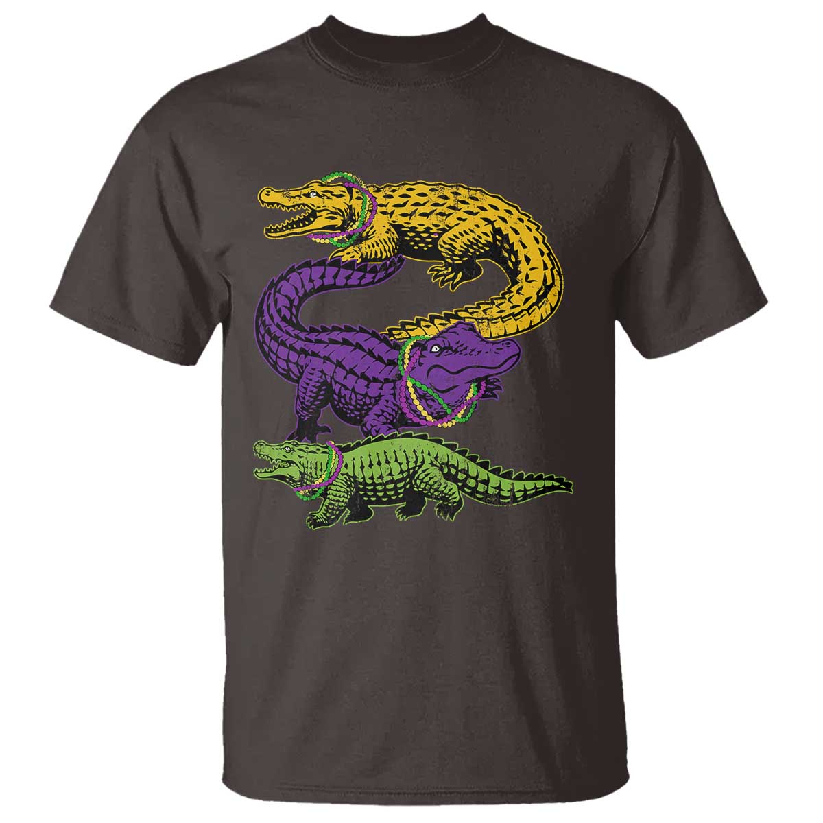Aligator Crocodiles Louisiana Mardi Gras T Shirt