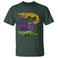 Aligator Crocodiles Louisiana Mardi Gras T Shirt