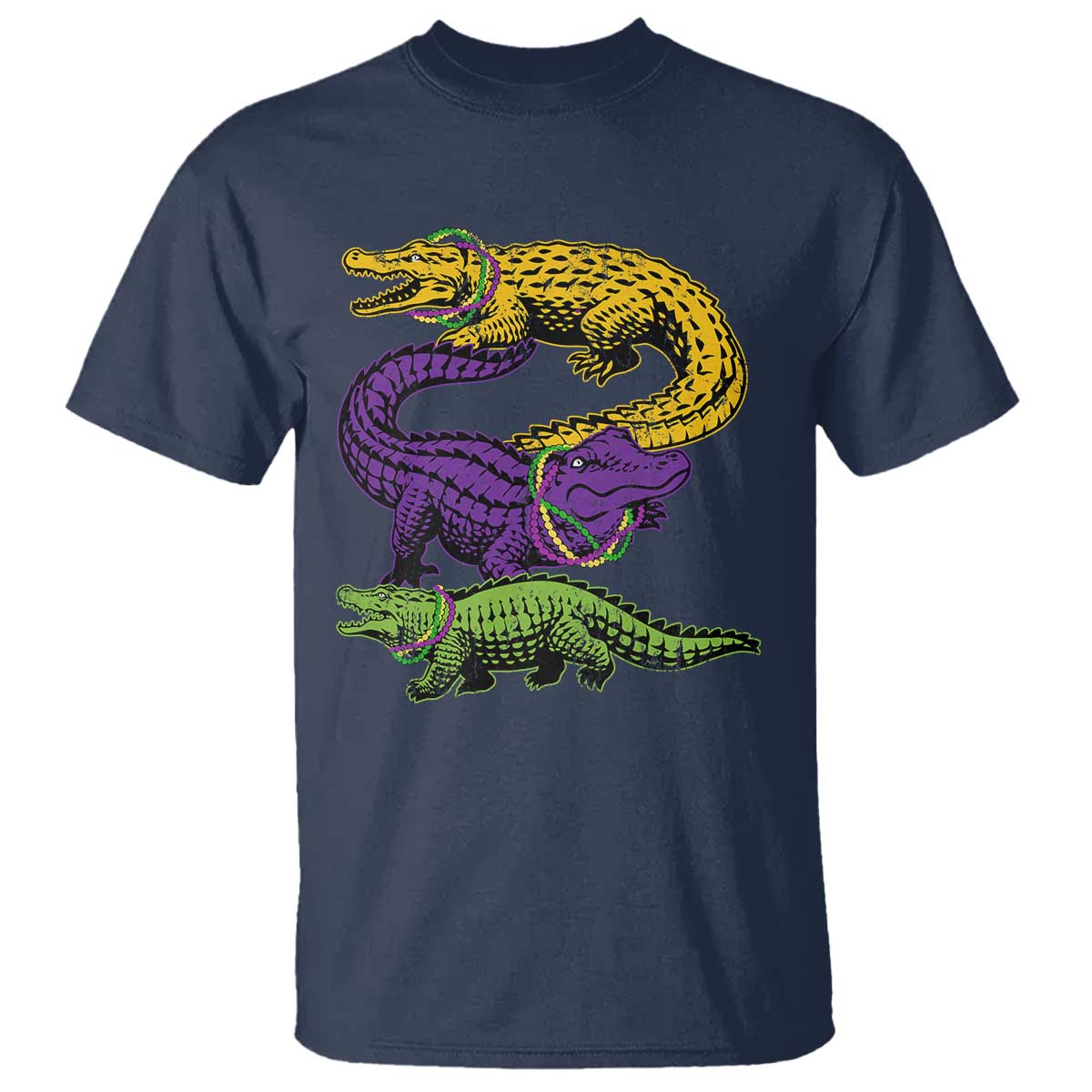 Aligator Crocodiles Louisiana Mardi Gras T Shirt