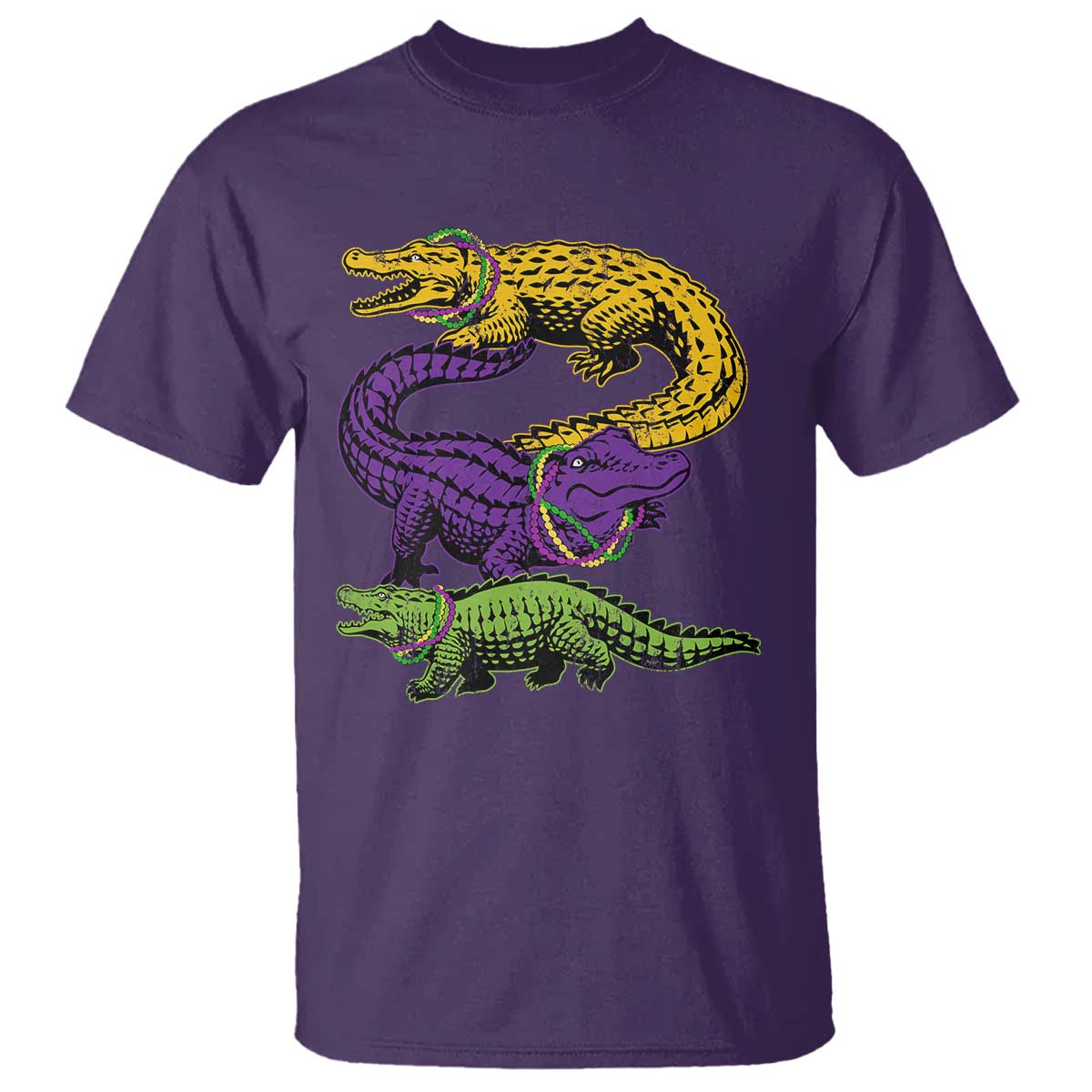 Aligator Crocodiles Louisiana Mardi Gras T Shirt