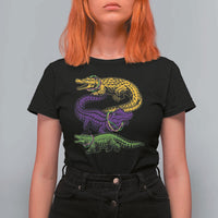 Aligator Crocodiles Louisiana Mardi Gras T Shirt For Women
