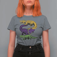 Aligator Crocodiles Louisiana Mardi Gras T Shirt For Women