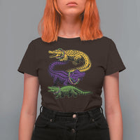 Aligator Crocodiles Louisiana Mardi Gras T Shirt For Women