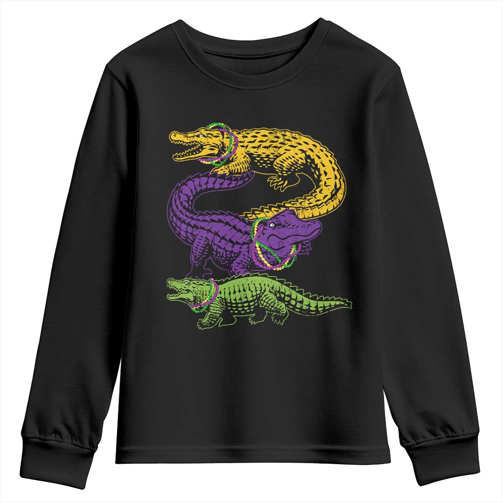Aligator Crocodiles Louisiana Mardi Gras Youth Sweatshirt
